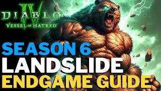 Diablo 4 - LANDSLIDE Endgame Druid Build Guide! Casual Friendly Clearing Torment 4 // Season 6