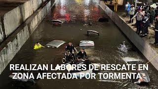 Realizan labores de rescate en zona afectada por tormenta en la CDMX