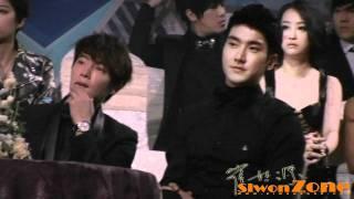 [HD fancam] 111229 SBS Gayo Daejun - Grooving Siwon and deep-thinking Donghae