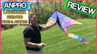 Anpro Large Delta Kite for Kids Adults With 100 ft String