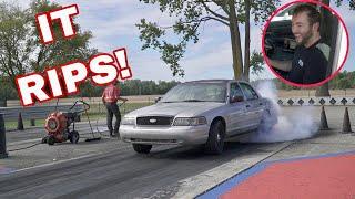 Turbo LS Crown Vic Goes DRAG RACING! IT’S QUICK!