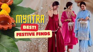 Myntra Festive Haul I Kurta Sets, Jewellery, Handbags I Diwali & Karwa Chauth Outfit Ideas