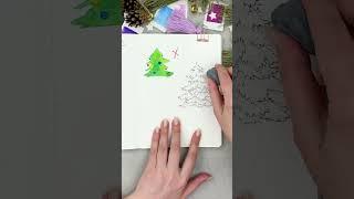 Как правильно нарисовать новогоднюю елочку? #shorts #shortsvideo