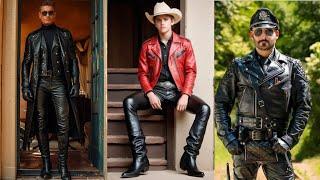 "Leather & Latex Men’s Fashion: Trendy Jackets & Bold Style, Shiny pants"