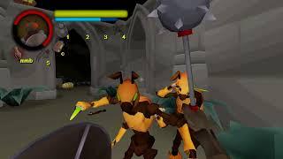 Plundering the dungeon and shooting fireballs in FlyKnight.