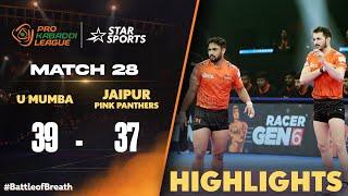 Ajit's Super 10 helps U Mumba beat Arjun's Jaipur Pink Panthers | #ProKabaddiOnStar 2024 HIGHLIGHTS