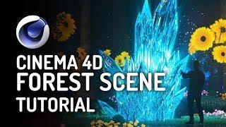 SURREAL Sci Fi Forrest Scene Free Tutorial in Cinema 4D