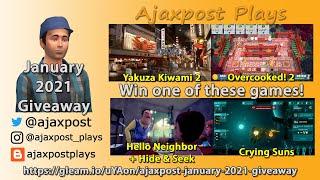 Ajaxpost Plays Channel Monthly Giveaway & Survey : January 2021