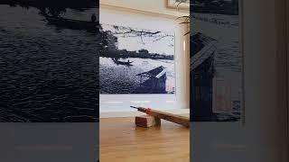 Linogravure d'inspiration japonaise "rivière de katsura" 100% fait main, signée et certifiée.