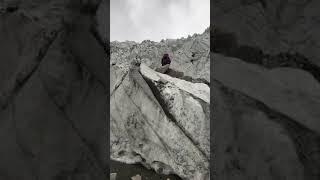 Tourist from France in Passu Glacier