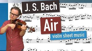 J. S. Bach - Air on the G String | Suite No. 3 | BWV 1068 | Violin Sheet Music | Piano Accompaniment