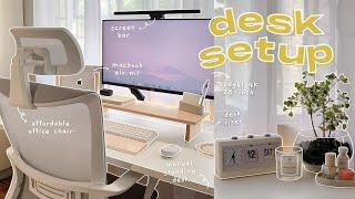 my *dream* desk setup   cozy wfh office makeover + ergonomic tips for studying/working from home