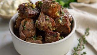 Garlic And Herb Air Fryer Steak Bites Recipe