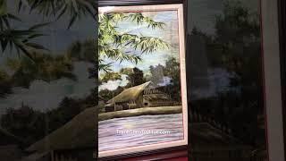 Tranh Thêu Tay Huế - làng quê Việt Nam - 80x120cm