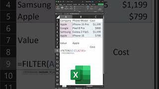 Excel! Filter Function #excel