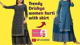 trendy drishya women kurti skirt |meesho kurti set haul 2021 | unboxing & review