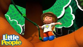 Little People | Eddie Performs His Best Swinging Trick! | 1 Hour Cartoon |Little People Fisher Price