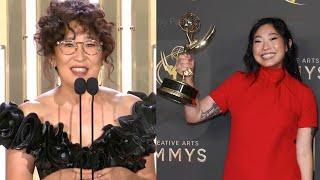 Sandra Oh, Awkwafina React To First Emmy Win