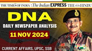 Daily Newspaper Analysis | 11 Nov 2024 | Current Affairs For Defence Aspirants | SSB #upsc #cds