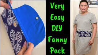 How To Make Fanny Pack With 2 Pieces Of Fabric/DIY Belt Pouch Bag/Easy Waist Bag Fanny Pack Tutorial