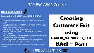 20 Customer Exit using RSROA BAdI in BW4HANA Part 1