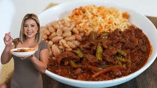 CHILE COLORADO CON NOPALES a very Mexican Traditional Recipe on a budget and under 30 minutes!