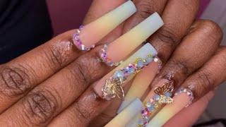 Watch me work : Tri ombré acrylic nail tutorial 