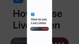 How to use Live Listen — Apple Support