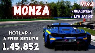 MCLAREN 720S GT3 EVO | MONZA 1.45.8 | HOTLAP + FREE SETUP | ACC v1.9