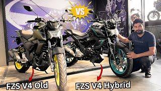 2025 Hybrid FZS V4 Vs Old Model FZS V4 Yamaha Detailed Review ! Price & Features Difference & Update