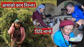 देवी दिदि र मैले आमाको महत्त्वपूर्ण काम गरिम\devi gharti raju dhakal\village life\Susmita gharti\