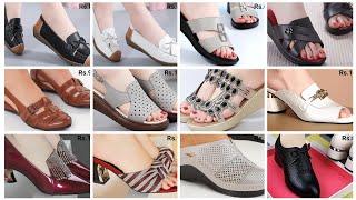 WOMEN SLIPPERS 2024 LATEST NEW APPEALING LEATHER SLIP ON SHOES LATEST OF SANDALS