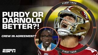 Stephen A. & Shannon Sharpe BOTH PREFER Brock Purdy OVER Sam Darnold in 2025  | First Take