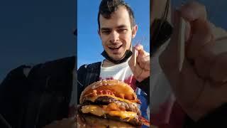 The Double Donut Gallery Monster Burger! #shorts #foodie #burger #donut #delicious
