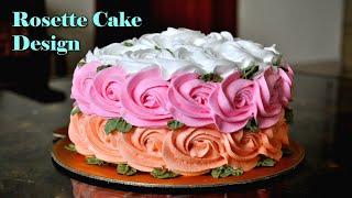 Whipped Cream Rosette Cake Design|How to make Whipped Cream Rosettes