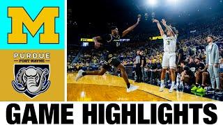 #24 Michigan vs Purdue Fort Wayne Highlights | NCAA Men's Basketball | 2024 College Basketball