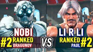 T8  NOBI (#2 Ranked Dragunov) vs LI R LI (#2 Ranked Paul)  Tekken 8 High Level Gameplay