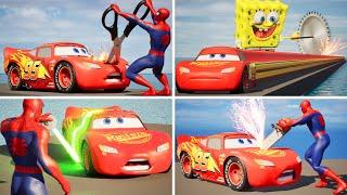 Epic Escape From Spiderman & SpongeBob Amazing Maze from Lightning Mcqueen ( Megamix )