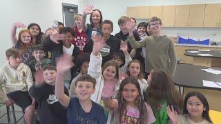 Baylee Bates visits Burrell Elementary