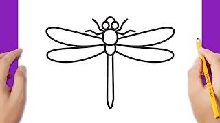 How to draw a dragonfly