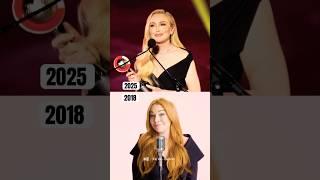Lindsay Lohan #glowup between 2018 and 2025 #lindsaylohan #celeb #celebrity #beforeafter