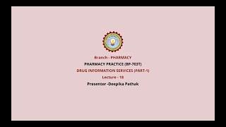 Pharmacy Practice   | Drug Information Services Part-1 | AKTU Digital Education