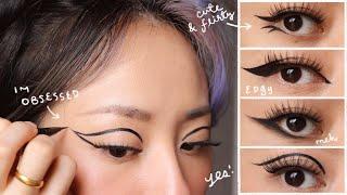 trying 5 different eyeliner styles for hooded eyes | part 1