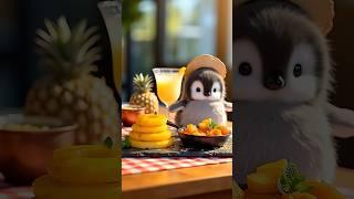 Little penguin like eating pineapple #cute #adorably #littlepenguins #petlovers #penguin #lovely