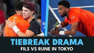 Tense Tiebreakers in Arthur Fils vs Holger Rune Match! | Tokyo 2024