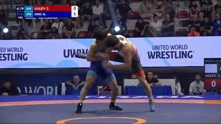 20 year old Masanosuke Ono (Japan) upends 2020 Olympic Gold Medalist Zavur Uguev (Russia)