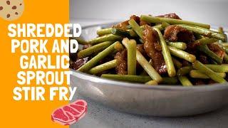 Simple Shredded pork and Garlic Sprout Stir Fry - Chinese recipe