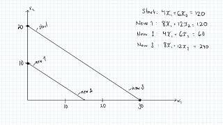 Changing several parameters in the equation of the budget line