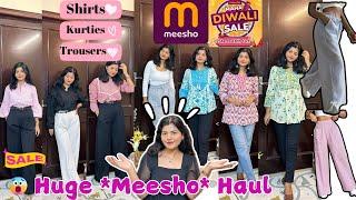 Huge Meesho Haul | short kurties , trousers , shirts | Meesho Diwali sale  #meeshofinds