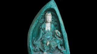 Unique Chinese Green Sitting KwanYin Statue WK2836